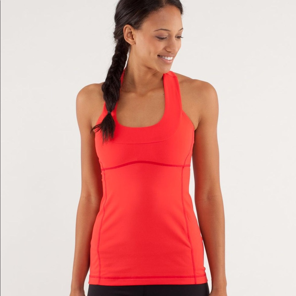 Lululemon scoop neck pink tank size 6
